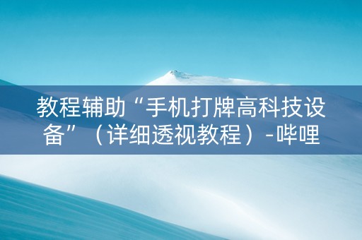教程辅助“手机打牌高科技设备”（详细透视教程）-哔哩哔哩