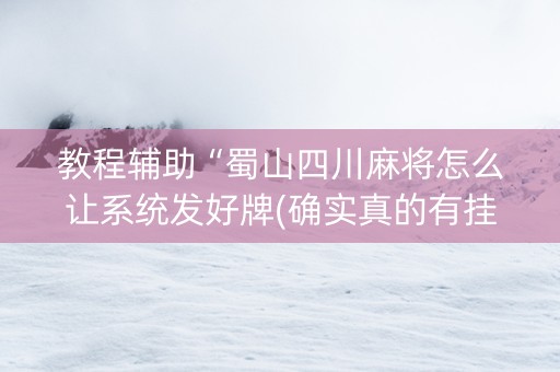 教程辅助“蜀山四川麻将怎么让系统发好牌(确实真的有挂)