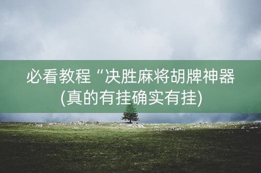 必看教程“决胜麻将胡牌神器(真的有挂确实有挂) 必看教程“决胜麻将胡牌神器(真的有挂确实有挂)