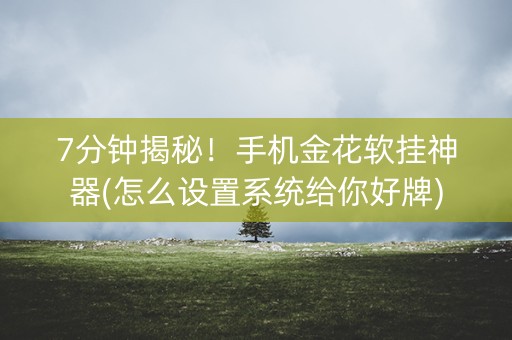7分钟揭秘！手机金花软挂神器(怎么设置系统给你好牌)