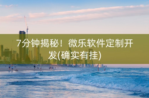 7分钟揭秘!微乐软件定制开发(确实有挂) 7分钟揭秘!微乐软件定制开发(确实有挂)