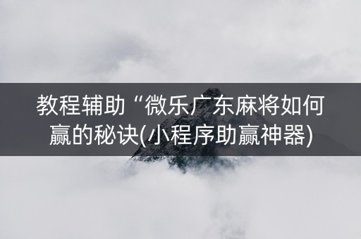 教程辅助“微乐广东麻将如何赢的秘诀(小程序助赢神器) 教程辅助“微乐广东麻将如何赢的秘诀(小程序助赢神器)