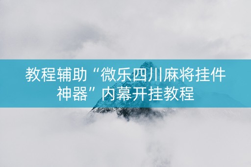 教程辅助“微乐四川麻将挂件神器”内幕开挂教程