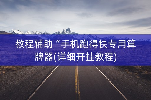 教程辅助“手机跑得快专用算牌器(详细开挂教程)