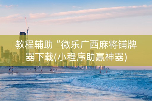 教程辅助“微乐广西麻将铺牌器下载(小程序助赢神器)