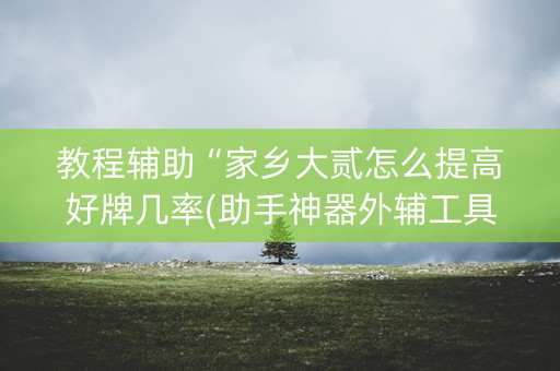 教程辅助“家乡大贰怎么提高好牌几率(助手神器外辅工具) 教程辅助“家乡大贰怎么提高好牌几率(助手神器外辅工具)