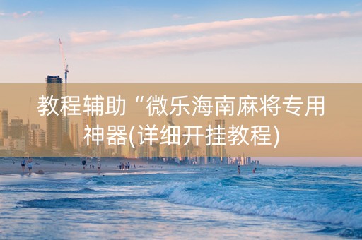 教程辅助“微乐海南麻将专用神器(详细开挂教程)