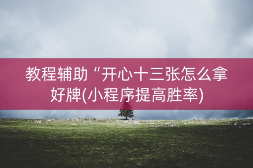 教程辅助“开心十三张怎么拿好牌(小程序提高胜率)