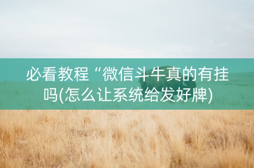 必看教程“微信斗牛真的有挂吗(怎么让系统给发好牌)