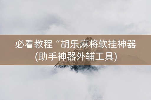 必看教程“胡乐麻将软挂神器(助手神器外辅工具)