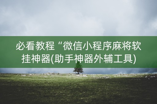 必看教程“微信小程序麻将软挂神器(助手神器外辅工具)