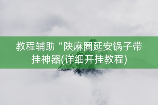 教程辅助“陕麻圈延安锅子带挂神器(详细开挂教程)