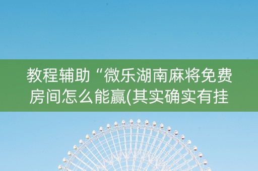 教程辅助“微乐湖南麻将免费房间怎么能赢(其实确实有挂)