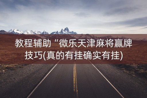 教程辅助“微乐天津麻将赢牌技巧(真的有挂确实有挂)