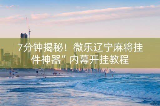 7分钟揭秘！微乐辽宁麻将挂件神器”内幕开挂教程