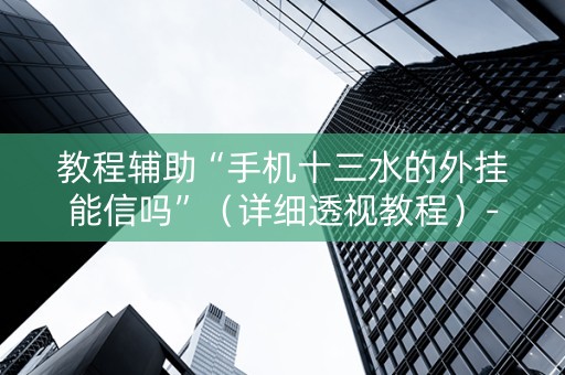 教程辅助“手机十三水的外挂能信吗”（详细透视教程）-哔哩哔哩