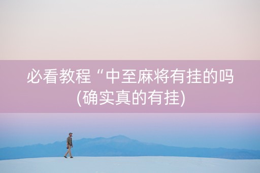 必看教程“中至麻将有挂的吗(确实真的有挂)
