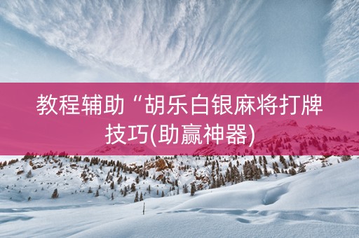 教程辅助“胡乐白银麻将打牌技巧(助赢神器)