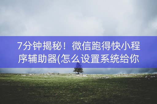 7分钟揭秘！微信跑得快小程序辅助器(怎么设置系统给你好牌)
