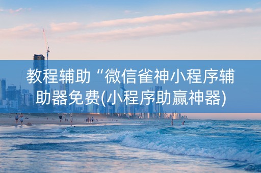 教程辅助“微信雀神小程序辅助器免费(小程序助赢神器)