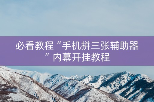 必看教程“手机拼三张辅助器”内幕开挂教程