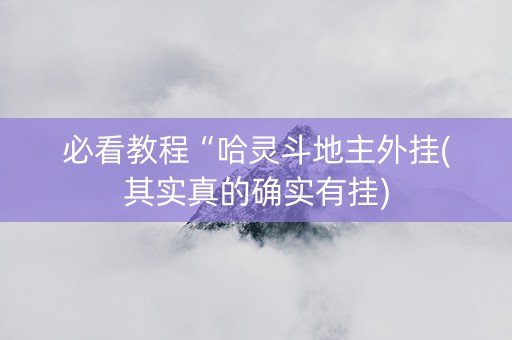 必看教程“哈灵斗地主外挂(其实真的确实有挂)