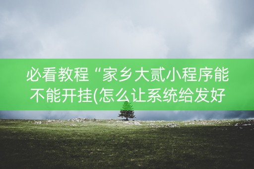 必看教程“家乡大贰小程序能不能开挂(怎么让系统给发好牌)