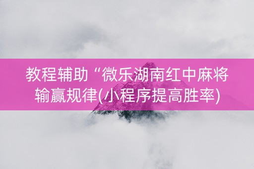 教程辅助“微乐湖南红中麻将输赢规律(小程序提高胜率)