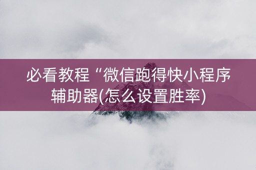 必看教程“微信跑得快小程序辅助器(怎么设置胜率)