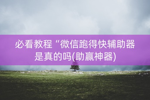 必看教程“微信跑得快辅助器是真的吗(助赢神器)