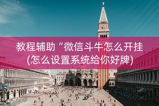 教程辅助“微信斗牛怎么开挂(怎么设置系统给你好牌)