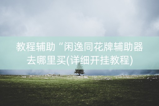 教程辅助“闲逸同花牌辅助器去哪里买(详细开挂教程)