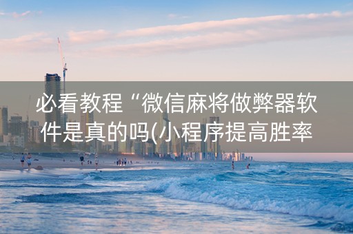 必看教程“微信麻将做弊器软件是真的吗(小程序提高胜率)