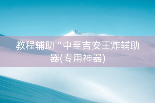 教程辅助“中至吉安王炸辅助器(专用神器)