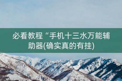 必看教程“手机十三水万能辅助器(确实真的有挂)