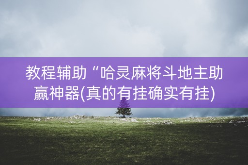 教程辅助“哈灵麻将斗地主助赢神器(真的有挂确实有挂)
