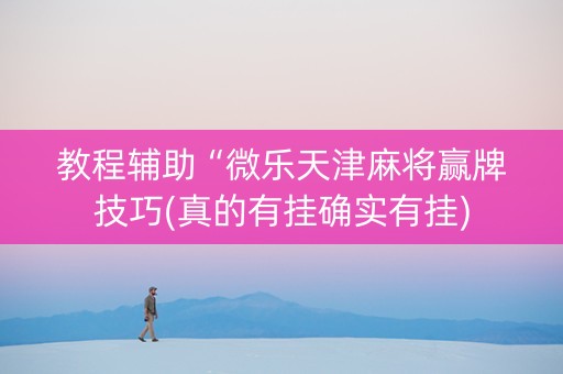 教程辅助“微乐天津麻将赢牌技巧(真的有挂确实有挂)