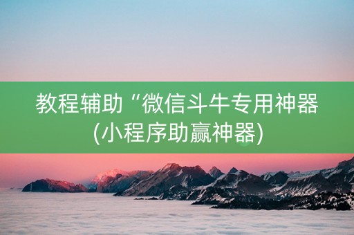 教程辅助“微信斗牛专用神器(小程序助赢神器)