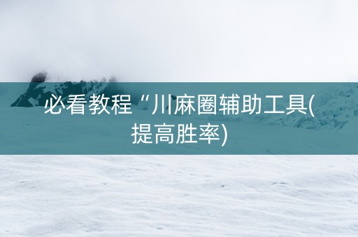 必看教程“川麻圈辅助工具(提高胜率)