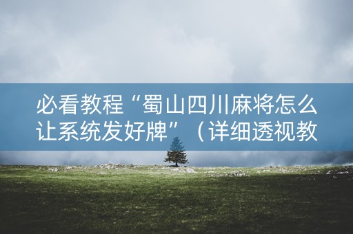 必看教程“蜀山四川麻将怎么让系统发好牌”（详细透视教程）-哔哩哔哩