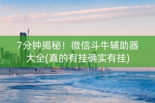 7分钟揭秘！微信斗牛辅助器大全(真的有挂确实有挂)