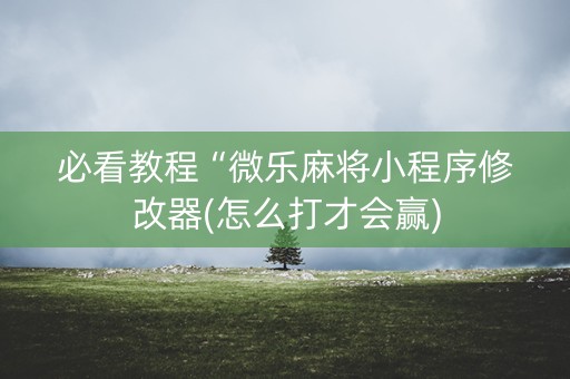 必看教程“微乐麻将小程序修改器(怎么打才会赢)