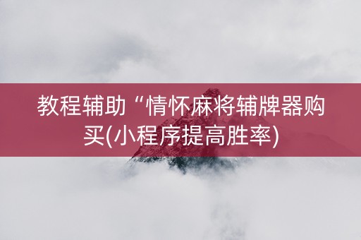 教程辅助“情怀麻将辅牌器购买(小程序提高胜率)