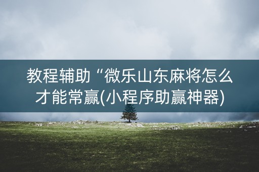 教程辅助“微乐山东麻将怎么才能常赢(小程序助赢神器)
