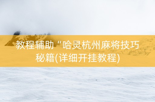 教程辅助“哈灵杭州麻将技巧秘籍(详细开挂教程)