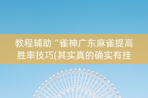 教程辅助“雀神广东麻雀提高胜率技巧(其实真的确实有挂)
