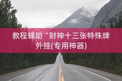 教程辅助“财神十三张特殊牌外挂(专用神器)