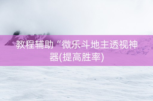 教程辅助“微乐斗地主透视神器(提高胜率)