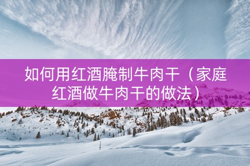 如何用红酒腌制牛肉干（家庭红酒做牛肉干的做法）