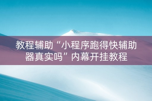 教程辅助“小程序跑得快辅助器真实吗”内幕开挂教程